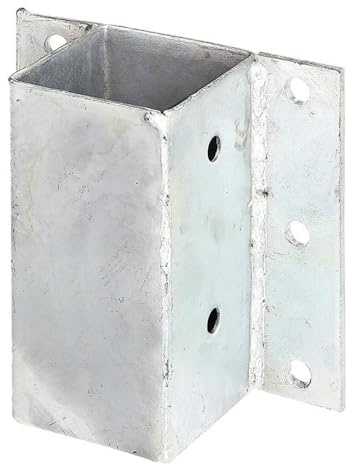 Suinga Ancrage mural métallique carré 9 x 9 cm, base 15 cm, idéal pour le jardin et la fixation de structures en bois