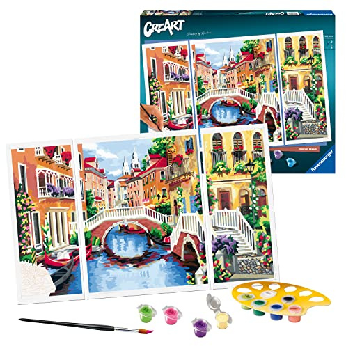 Ravensburger CreArt Venezianische Träume - Malen nach Zahlen für Erwachsene | DIY Malset mit Pinsel und Acrylfarben, 80 x 50 cm, Geschenk für Frauen und Männer
