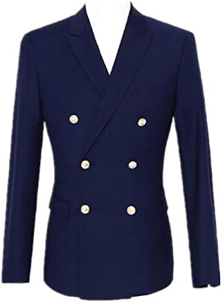 Ulnomio Uomo Blazer con Revers Classico Giacca Doppiopetto con Bottoni Giacca da Ufficio per Feste