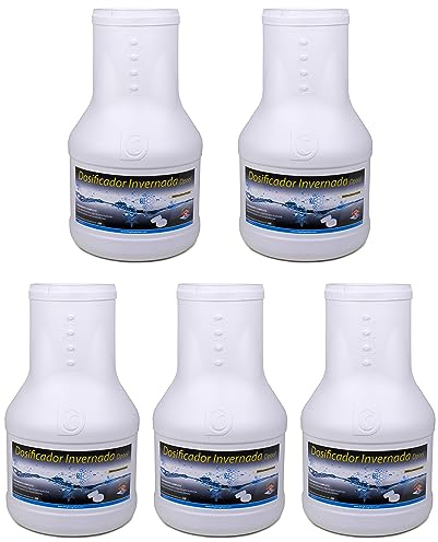 Pack 5 UDS - DOSIFICADOR INVERNADA AQUAPOOL 10 KG (5x2 KG) - Compacto 5 Acciones - Sin Cobre - Tratamiento autodosificador Piscinas Invierno - Apto Piscinas Liner