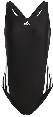 adidas Donna 3-Stripes Swimsuit, Black / White, 48