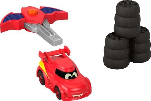 Fisher-Price DC Batwheels Spielzeug-Rennauto im Maßstab 1:55, Redbird, Startfahrzeug mit Crash-Zubehör, für Kinder ab 3 Jahren, HRJ55