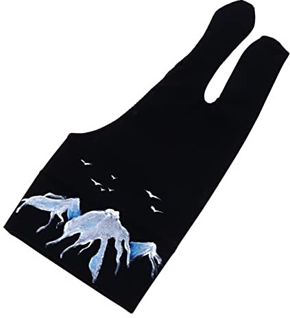 Uonlytech 1pc Professional Artist Glove Graphics Drawing Glove Two Fingers Stain and Sweat Resistance for Painting and Sketching