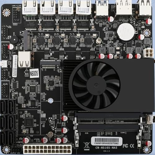 Celeron N5105 Carte mère industrielle NAS 4 cœurs 4 fils Processeur basse puissance 4 x 2,5 G i226 réseau M.2 Slot 6 x SATA DP HDMI 2.0