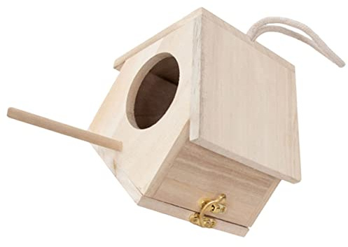 Supvox Hängender Vogel Nistkasten aus hochwertigem Naturmaterial für Kleine Vögel und Wellensittiche Khaki Vogelhaus für Innen und Außenbereich Leicht zu Verwenden Brutnest für Haustiere