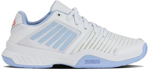 K-Swiss Women's Court Express Tennis Shoe, White/Open Air/Strawberry Ice, 6 M
