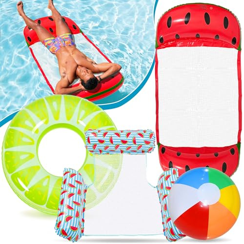 Lubibi 4 in 1 Pool Floats Set,Water Hammock，Floating Chair for Adults Kids