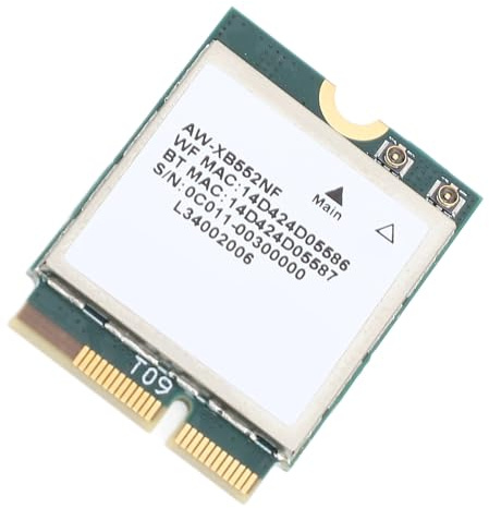 Tarjeta de Red Inalámbrica MT7902, Adaptador de Red Bluetooth 5,2 M.2 de Triple Banda, 400Mbps, 2,4GHz, 5GHz, 6GHz, para Ordenador Portátil y PC