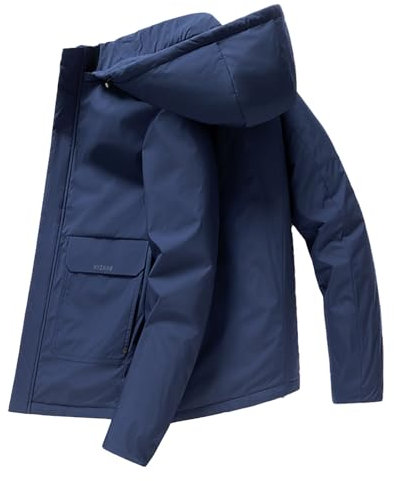 Mens Fleece Jacket Motorcycle Jackets for Men Armoured Summer Waterproof Coat with Hood Winter Trench Coats for Men Summer Jacket Men's Fleece Parker Coat Waterproof Smock