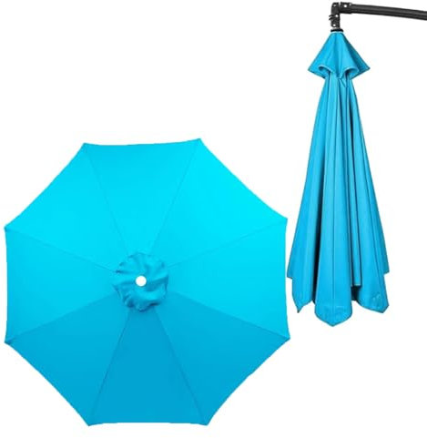 Ersatz-Sonnenschirm-Abdeckung für den Außenbereich, 3 m/2,7 m/2,3 m/2 m, wasserdichtes Gewebe, UV-Schutz, passend für freischwingende Sonnenschirme mit 6 oder 8 Armen, Gartenschirm-Abdeckung
