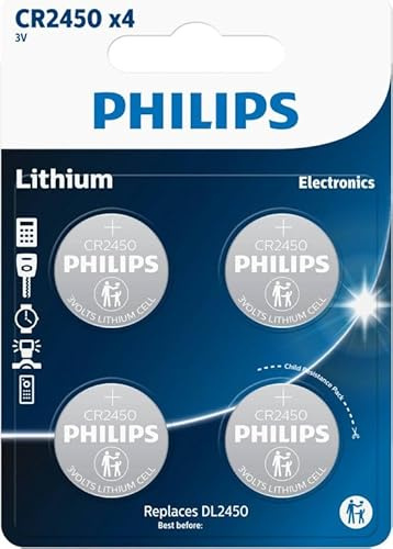 Philips Pile bouton au lithium CR2450 4 pièces