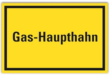 ORGATEX Hinweisschild Gas Haupthahn 300 x 200 mm, Gelb/Schwarz | Deutlich lesbare Betriebshinweis-Kennzeichnung; für technische Anlagen und Sicherheitsbereiche