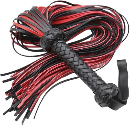 Cavallo rosso frusta a cavallo frusta, raccolto di equitazione, in pelle finta per cavalcare, morbide fruste di lunga durata con manico comodi per equestri, fustigatori per costume da cosplay