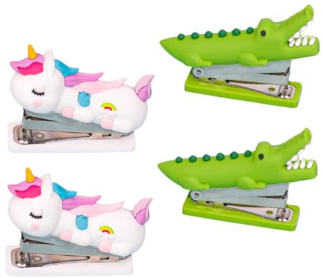 JOINPAYA Kleiner Tierhefter 4 Stück-pack Kompakter Büroschreiber Kraftsparend Cartoon Design Für Schule Und Kinder