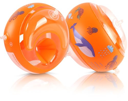 Braccioli Bambini, Braccioli Gonfiabili Mare, Armbands Swimming Adatti a Bambini Da 1 a 6 Anni, 11-30kg(Arancione)