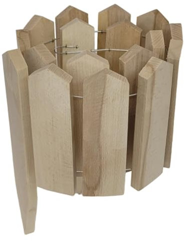 WEECO Recinzione da giardino in legno 120 x 20 cm – Recinzione decorativa in legno – Bordo per aiuole e orti – flessibile – Legno di faggio