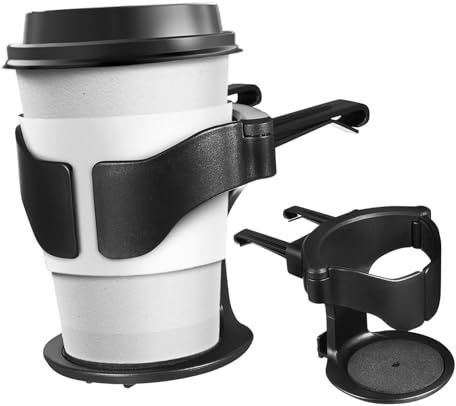 POPETPOP Soporte Portavasos para Coche Ventilación, 2 Unidades, Diseño Reducido y Acolchado, Compatible Rejillas Horizontales y Verticales, Adecuado para Bebidas y Botellas Vehículos