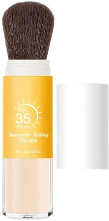 Polvere Solare Viso - Polvere Fissante Con SPF,Controllo Lucidità Duraturo a Finish Opaco Traslucido Formato da Viaggio Minerali per Sotto Trucco