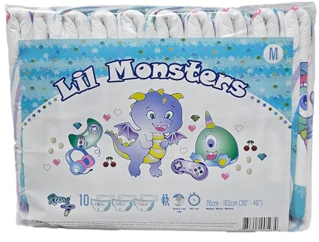 Rearz - Lil Monsters - 11,000ml Adult Diapers (10 Pack) (Medium)