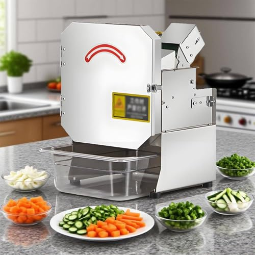Trancheuse à Oignons Verts Professionnelle,Hachoir à Oignons Nouveaux,Coupe-Légumes électrique 200W,Coupe-Poireaux électrique 700 Tr/Min,Longueur De Coupe Réglable De 1,5 à 35 Mm,Avec Tapis Roulant A