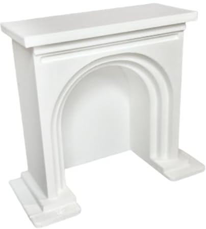Fenteer Miniature Cheminée Décorative Modèle pour Maison de Poupée Miniature Meuble Décoratif de Simulation Accessoire En PP pour Décor Maison Convient pour A, Blanc