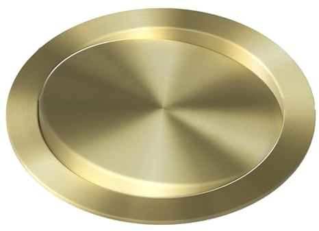 INFJMH Couvercle de poubelle encastré rond à bascule en acier inoxydable, avec trappe et équilibre intégrés, idéal for la cuisine, le plan travail ou un bureau(Bronze,228mm)