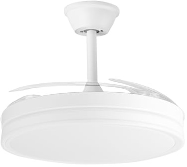 Orbegozo CP 168105 Ventilador de techo LED 105 cm 30W motor DC bajo consumo 6 velocidades aspas retráctiles silencioso mando a distancia reversible verano/invierno LED 40W 4000 lm 3000-6500K