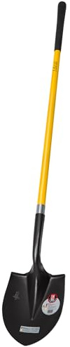 Pelle-bêche Ideal Petite pour Les sols fermes et pierreux, Pelle avec marchepied incurvé et Manche Long en Fibre de Verre de 120 cm, Lame Noire revêtue par Poudre