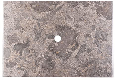 WOHNFREUDEN Marmor Waschtischplatte KAHTRIN grau 80 cm - Naturstein Waschtisch Platte Unterbau für Waschbecken