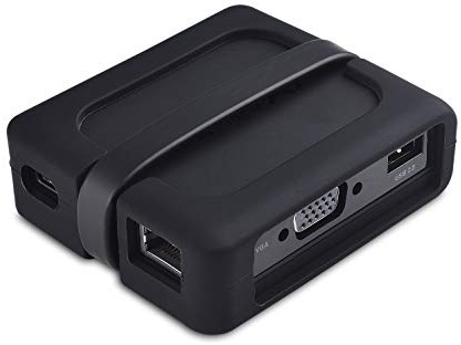 Cable Matters Adaptador USB C Multipuerto (Hub USB C) con HDMI/DisplayPort/VGA, USB 2.0, Ethernet Red rápida, 60W PD en Negro - Puerto Thunderbolt 3 Compatible