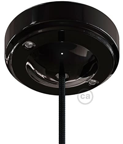 creative cables Kit rosone Minimal in Porcellana - Nero