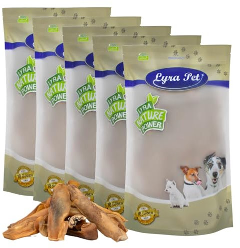 Lyra Pet® 5 kg Rinderkopfhaut 5000 g Goldbraun Kaustreifen Kausnack Leckerli Hundefutter