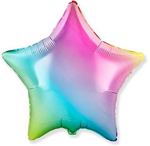 Ballonim® Stern Regenbogen ca. 46 cm Luftballons Folienballon Party DekorationGeburtstag