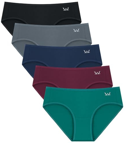 Benirap Womens Underwear Soft Cotton Hipster Panties Breathable Briefs 5 or 6 Pack