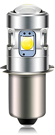 Ruiandsion P13.5S LED Upgrade Flashlight Bulbs PR2 10-30V 3030 4SMD Chips LED Bulb White with Projector Replacement for 8-16 Cell C&D Flashlights Torch Work Lights