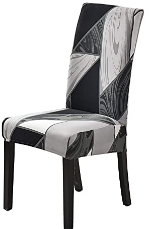 HZDHCLH Chair Covers Set of 4/6 Stretch Modern Chair Slipcovers | for Dining Room Kitchen Wedding Party Washable Chair Protector (4pcs, geometry)