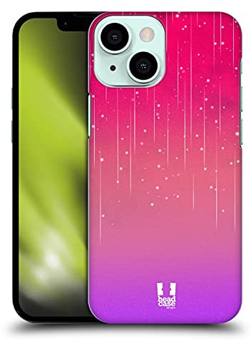 Head Case Designs Rosa Porpora Sfumature della Pioggia Neon Custodia Cover Dura per Parte Posteriore Compatibile con Apple iPhone 13 Mini