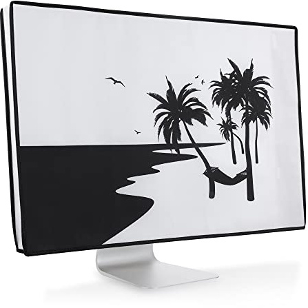 kwmobile Housse écran ordinateur compatible avec 27-28 moniteur - Protection d'écran PC - noir-blanc