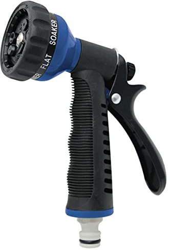 Aqua Control Pistola de 7 formas riego fabricada en metal y caucho, para un uso cómodo