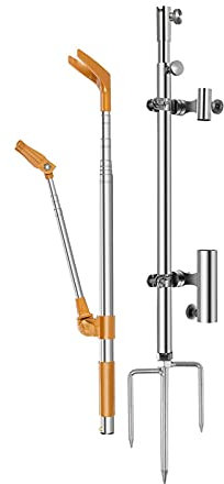 DYPASA Angelrutenhalter Edelstahl Angelstangenhalterung Bodeneinsatz Multifunktions-Boden-Rack-Pole, Turmhalterung, Angeln Wildfischen DREI-in-Eins Rutenhalter