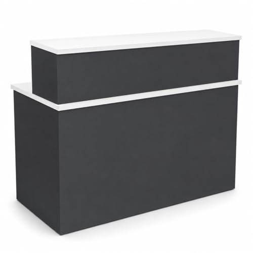 OFILIKE. Mostrador de Recepción Apolo. Mesa de Recepción para Oficina, Clínica, Peluquería (120cm Ancho, Gris Grafito)