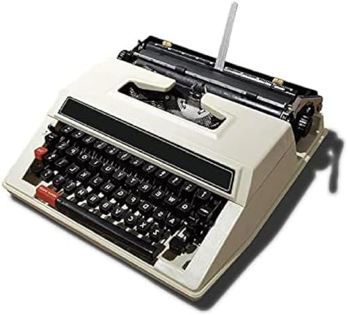 Traditionelle Tragbare Manuelle Schreibmaschine – Normaler Gebrauch, Altmodisches Retro-Literaturgeschenk – Mit Rot,HaoAMZ