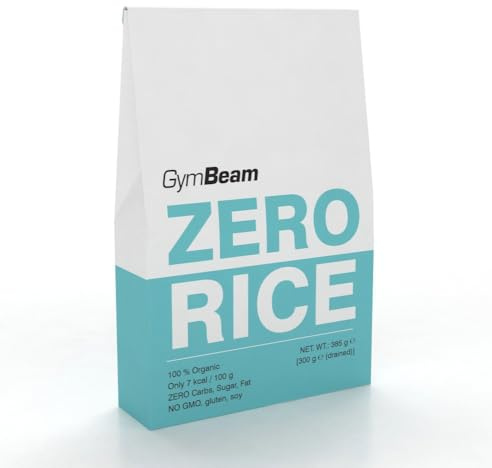 GymBeam BIO Zero Rice - Kalorienarmer Konjak Reis aus Bio Konjakmehl, glutenfreie Konjak Nudeln & Shirataki Nudeln, vegan & zuckerfrei, perfekte Zutat für gesunde Lieblingsgerichte, 385 g
