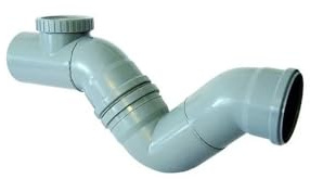 Sifone firenze orizzontale in polipropilene (1 Tappo) - Diametro 90