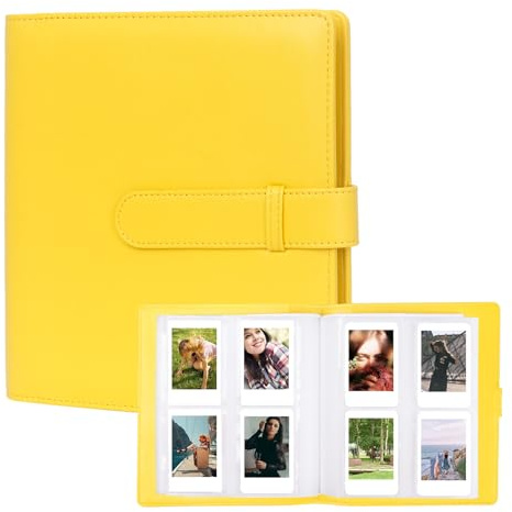 Mini album fotografico con 256 tasche per foto Polaroid, adatto per Fujifilm Instax Mini 11 9 90 8+ 8 7S 50S 40 26 25 EVO LiPlay Instant Camera/Link SP-1 Stampante (Giallo)