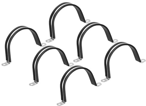 MACHSWON Lot de 6 pinces à câble de 74 mm (2-7/8), pince isolée avec coussin en caoutchouc, pince en acier inoxydable 304 en forme de U, support métallique pour tuyau, support pour tube pour fil