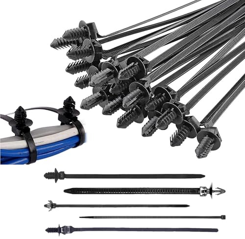 -Mount-Kabelbinder,Automobil-Kabelbinder, 160 Stück Kfz-Kabelbinder, Kabelbaum-Clips, Automobil-Kabelklemmen für die Kabelbündelung im Innenbereich, im Baugewerbe, für Automobile, Autos, Bootsanhä