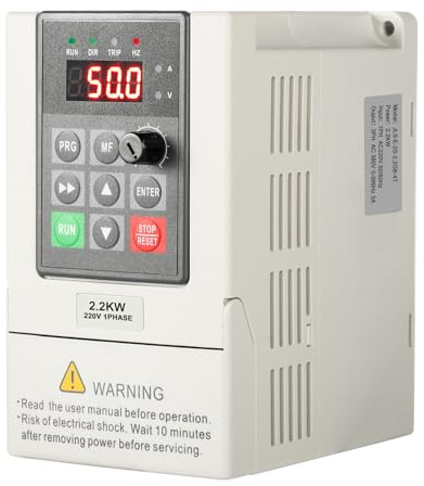 Transformateur 220V 380V Convertisseur de fréquence Entrée monophasée 220V Sortie triphasée 380V 2.2KW Variateur de fréquence CNC Modèle d'usine JLS-E-2S-2.2GB-4T (avec câble d'extension 2m)