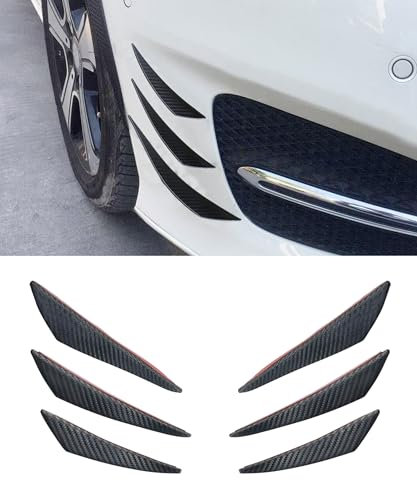 Flaconi 6PCS Aleta De Parachoques De Coche,Auto Spoiler Anteriore,Auto Paraurti Anteriore Alette Spoiler Canards Refit,Parachoques Delantero Labio,Adatto per SUV,Auto (Fibra-Carbonio)