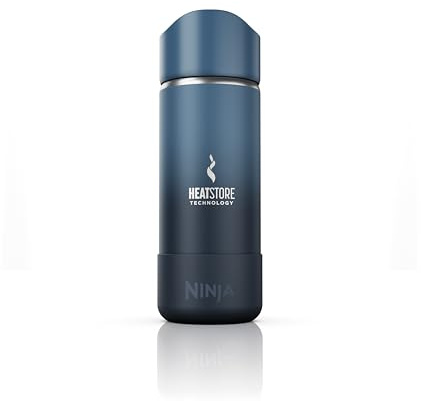 Ninja, Travel Mug, Sip Perfect 16oz, Brings Hot Drinks to Sippable Temperature in Minutes, Stainless Steel, Leak Proof, Dishwasher Safe, Metal, Insulated Tumbler, Ocean Blue, DW1603OB